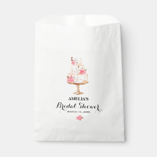 Rose Gold Cake Tea Party Bridal Shower Favor Bags