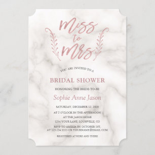 Rose Gold Calligraphy Bridal Shower Bachelorette Invitation