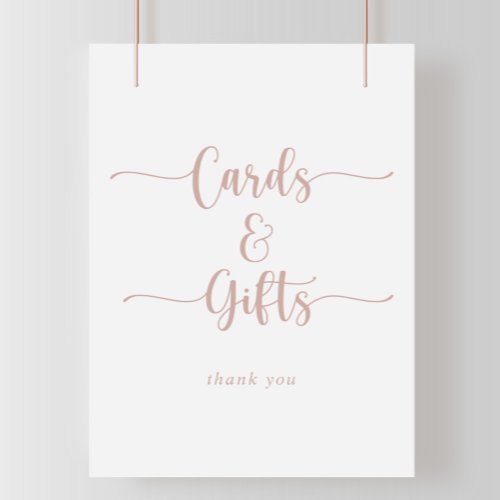 Rose Gold Calligraphy Cards and Gifts Sign
