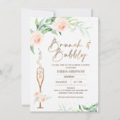 Rose Gold Calligraphy Floral Bridal Shower Invitation (Front)