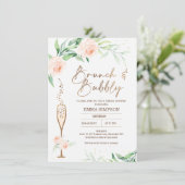 Rose Gold Calligraphy Floral Bridal Shower Invitation (Standing Front)