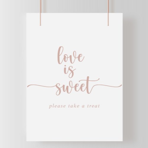 Rose Gold Calligraphy Love Is Sweet Sign