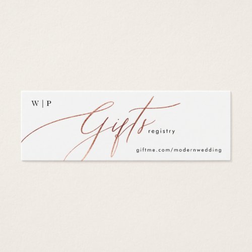 Rose Gold Calligraphy Modern Wedding Gift Registry