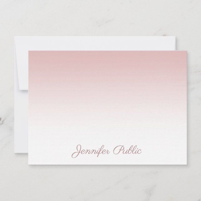 Rose Gold Calligraphy Script Name Template Elegant (Front)