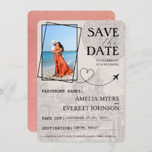 Rose Gold Cancun Passport Save The Date