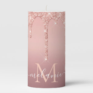 Rose Gold Candle Gift with Custom Letter and Name