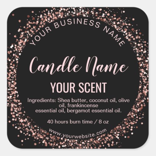 rose gold candle label soy candle