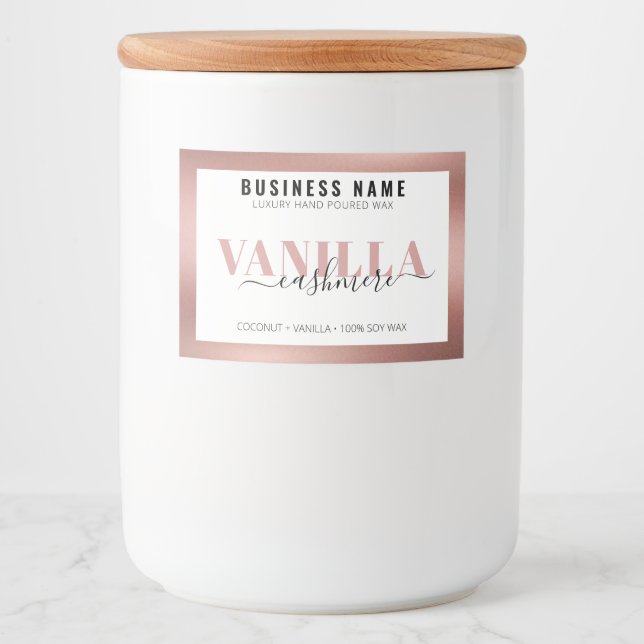 Rose Gold Candle Label Template Luxury Label (Front)