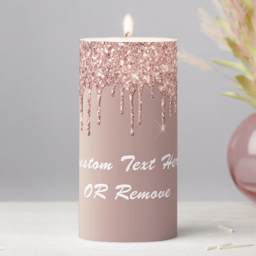 Rose Gold Candle with Custom Your Text Name