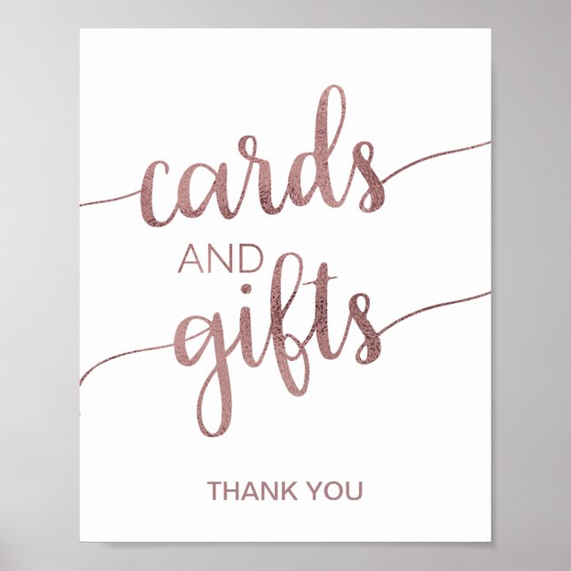 Rose Gold Cards & Gifts Poster (Front)