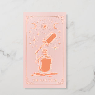 Rose Gold Celestial Tarot Nail artist Social Foil Business Cards