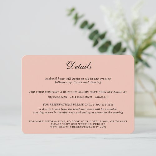 Rose Gold Celestial Wedding Enclosure Card