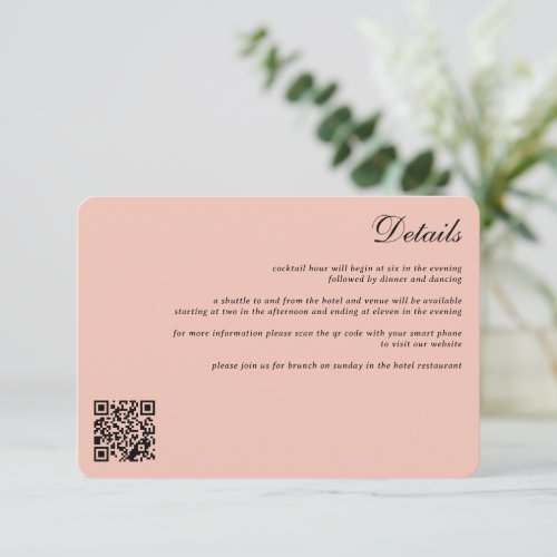 Rose Gold Celestial Wedding Enclosure Card