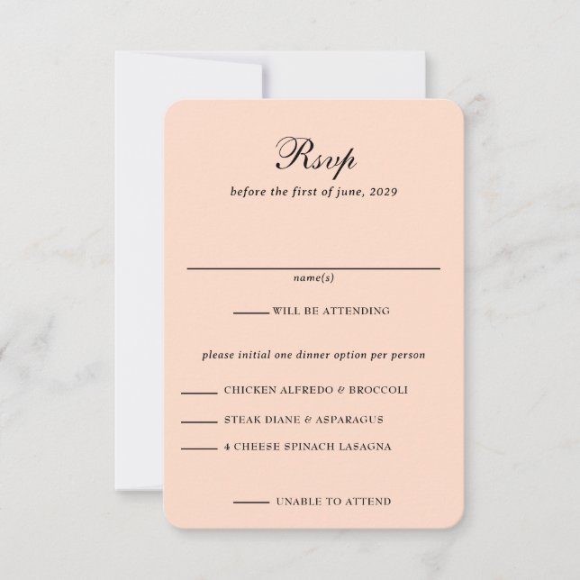 Rose Gold Celestial Wedding RSVP Card (Front)