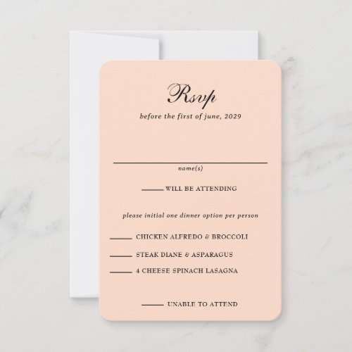 Rose Gold Celestial Wedding RSVP Card