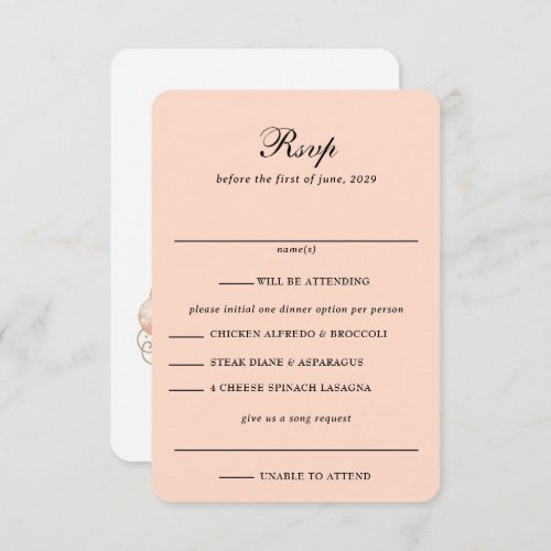 Rose Gold Celestial Wedding RSVP Card