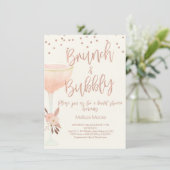 Rose Gold Champagne Glass Bridal Shower Invitation (Standing Front)
