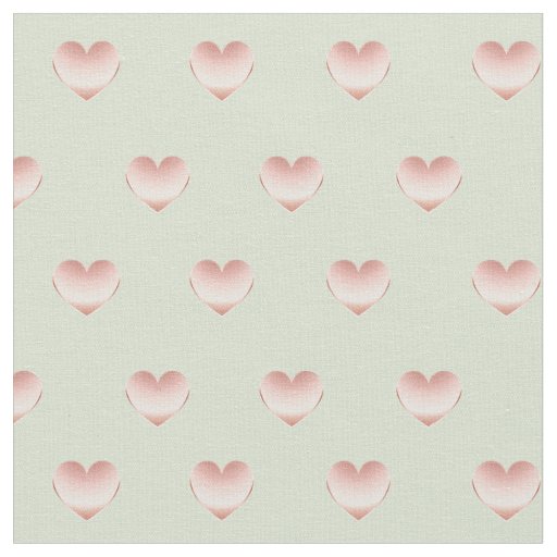 Rose Gold Champagne Metallic Hearts Pattern Fabric