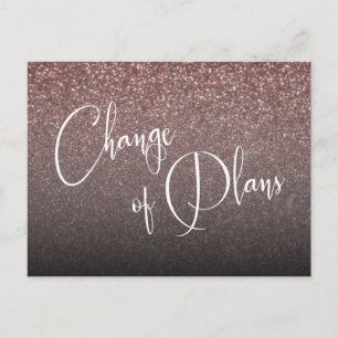 Rose Gold Change of Plans Postponed Wedding Postcard