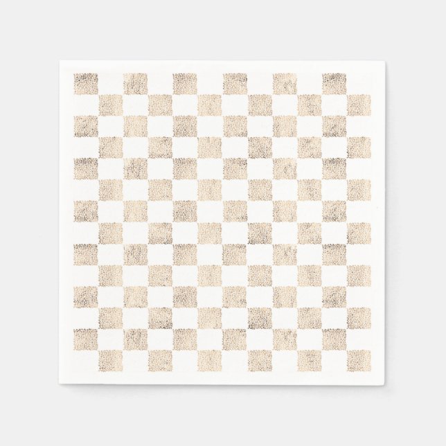 Rose gold checker board pattern napkin bands (Front)
