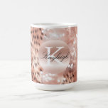 Rose Gold Cheetah Monogram Coffee Mug