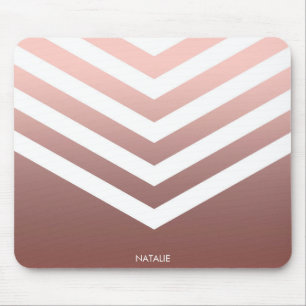 Rose Gold Chevrons Mouse Pad