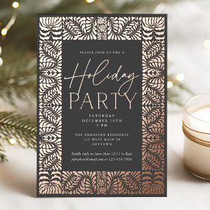 Rose Gold Chic Arts & Crafts Style Holiday Party