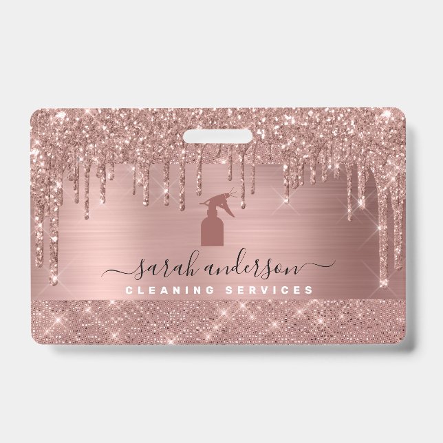 Rose Gold Chic Cleaning Services Badge (Front)