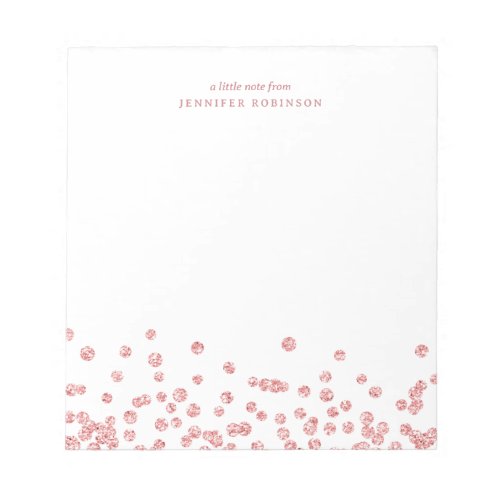 Rose Gold Chic Glam Faux Glitter Confetti Notepad