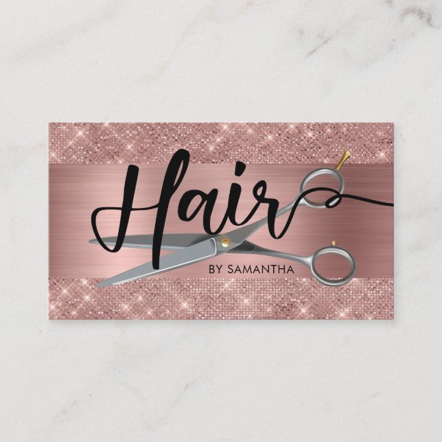 Rose Gold Chic Hairstylist Business Card