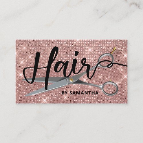 Rose Gold Chic Hairstylist Business Card