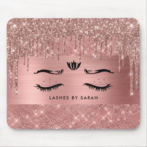 Rose Gold Chic Lashes Mouse Pad