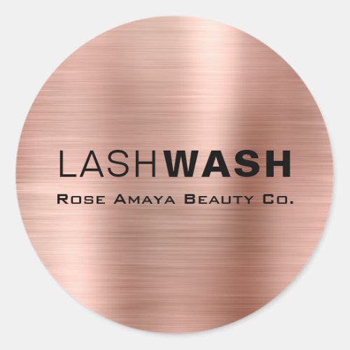 Rose Gold Chic Modern Typography Lash Cleanser Classic Round Sticker
