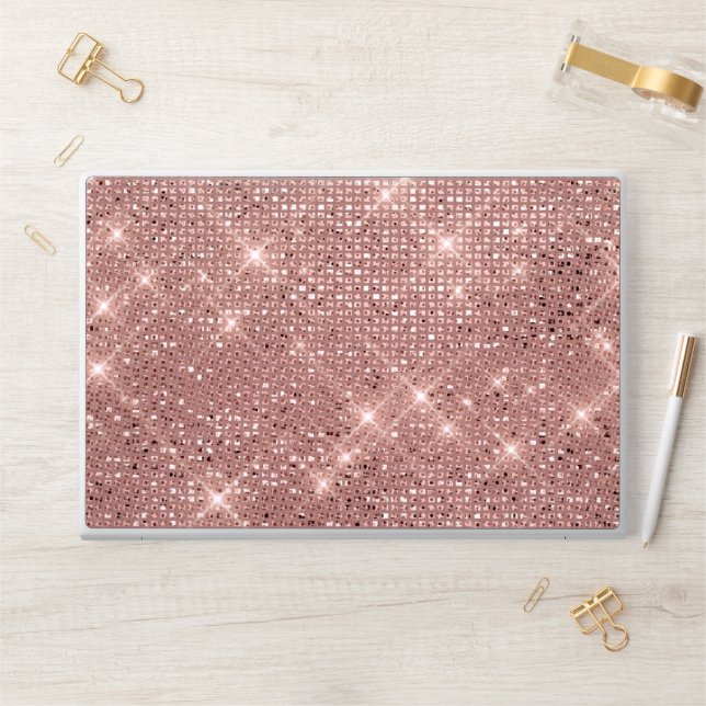 Rose Gold Chic Shimmer HP Laptop Skin (Desk)