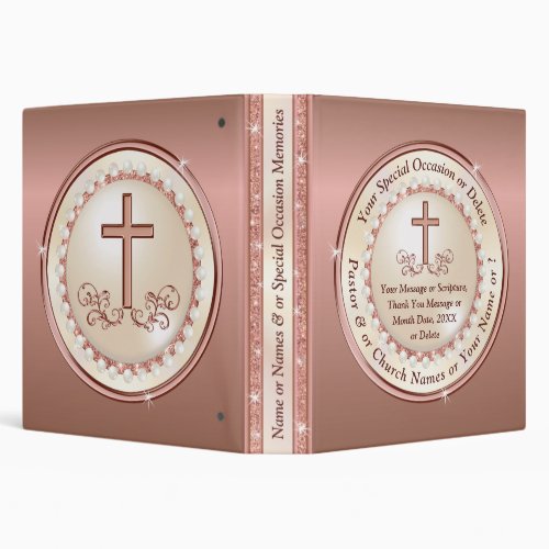 Rose Gold Christian Photo Album Any Occasion 3 Ring Binder