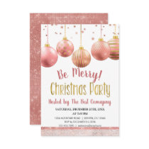 Rose Gold Christmas Business Corporate Holiday Invitation