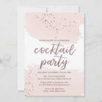 Rose Gold Christmas Cocktail Party Invitation