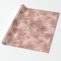 Merry Christmas Rose Gold Glitter Script Elegant Wrapping Paper | Zazzle