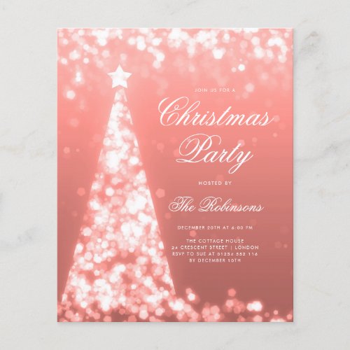 Rose Gold Christmas Tree Invite Program Menu Flyer