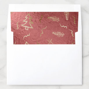 Rose Gold Christmas Tree Pattern Envelope Liner