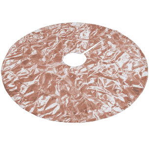 Rose Gold Christmas Tree Skirt - Elegant Fleece