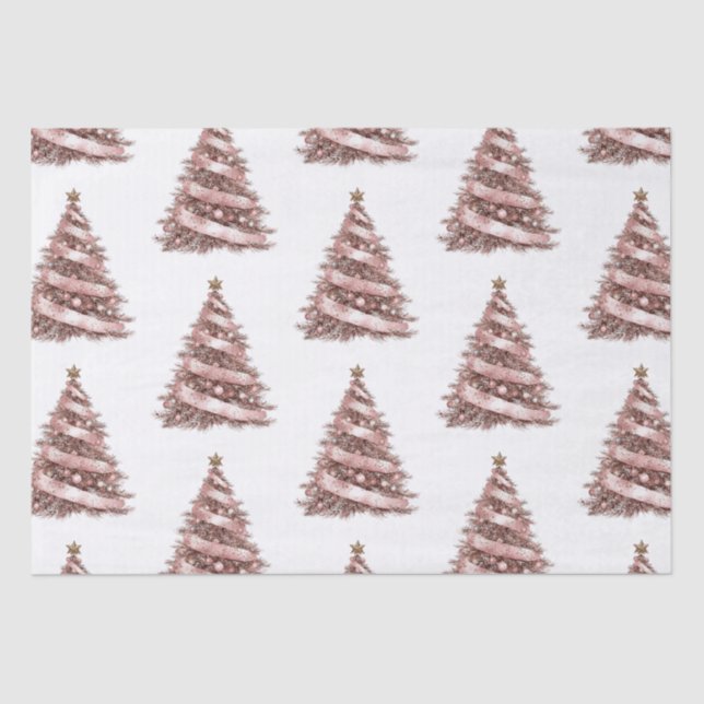 Rose Gold Christmas Tree Tissue Paper (Front)