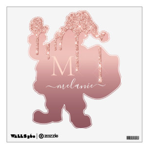 Rose Gold Christmas Wall Decal Personalized