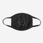 Rose Gold Circle Salon Logo Black Cotton Face Mask (Front)