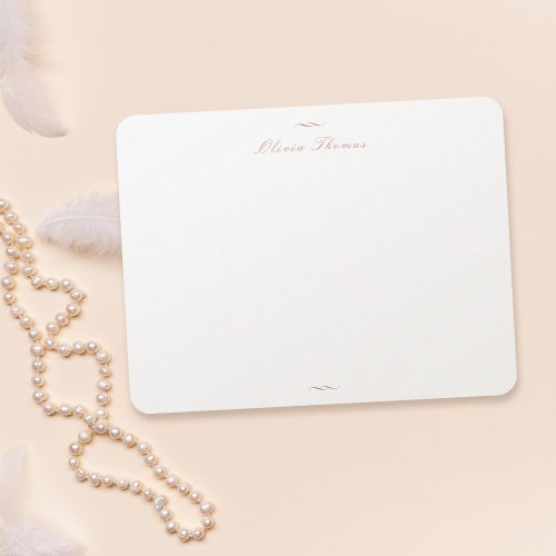 Rose Gold Classic Elegance Personalized Stationery Note Card