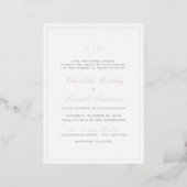 Rose Gold Classic Elegance Script Monogram Wedding Foil Invitation (Standing Front)