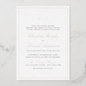 Rose Gold Classic Elegance Script Monogram Wedding Foil Invitation (Front)
