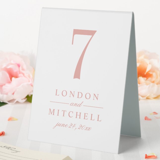 Rose Gold Classic Elegant Wedding Table Number Table Tent (In SItu (Wedding))