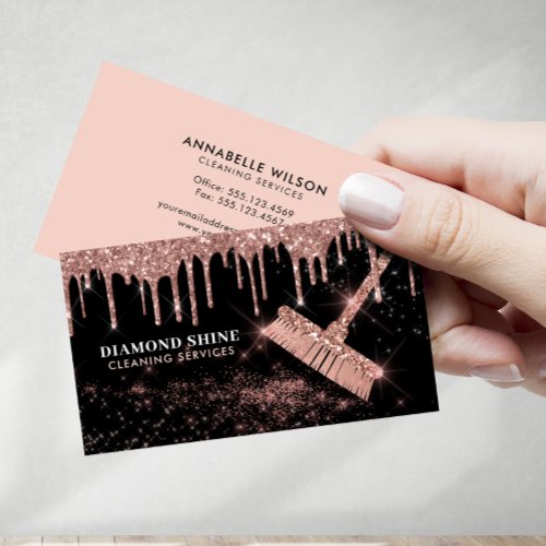 Rose Gold Cleaning Services  Business Card