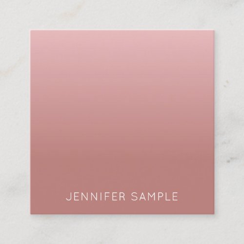 Rose Gold Color Elegant Minimalist Modern Simple Square Business Card